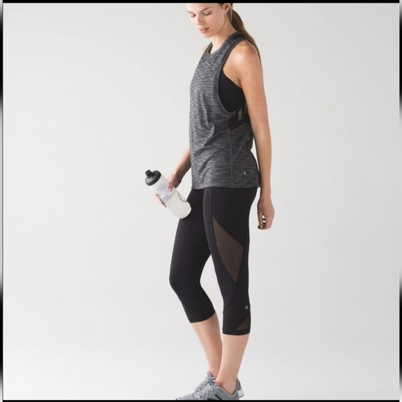 Lululemon Work The Circuit Tank Heathered Black Gray Size 6 - Picture 3 of 11
